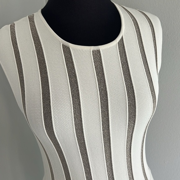 🎉HP🎉Torn by Ronny Kobo stretch metallic/white dress - Picture 4 of 7